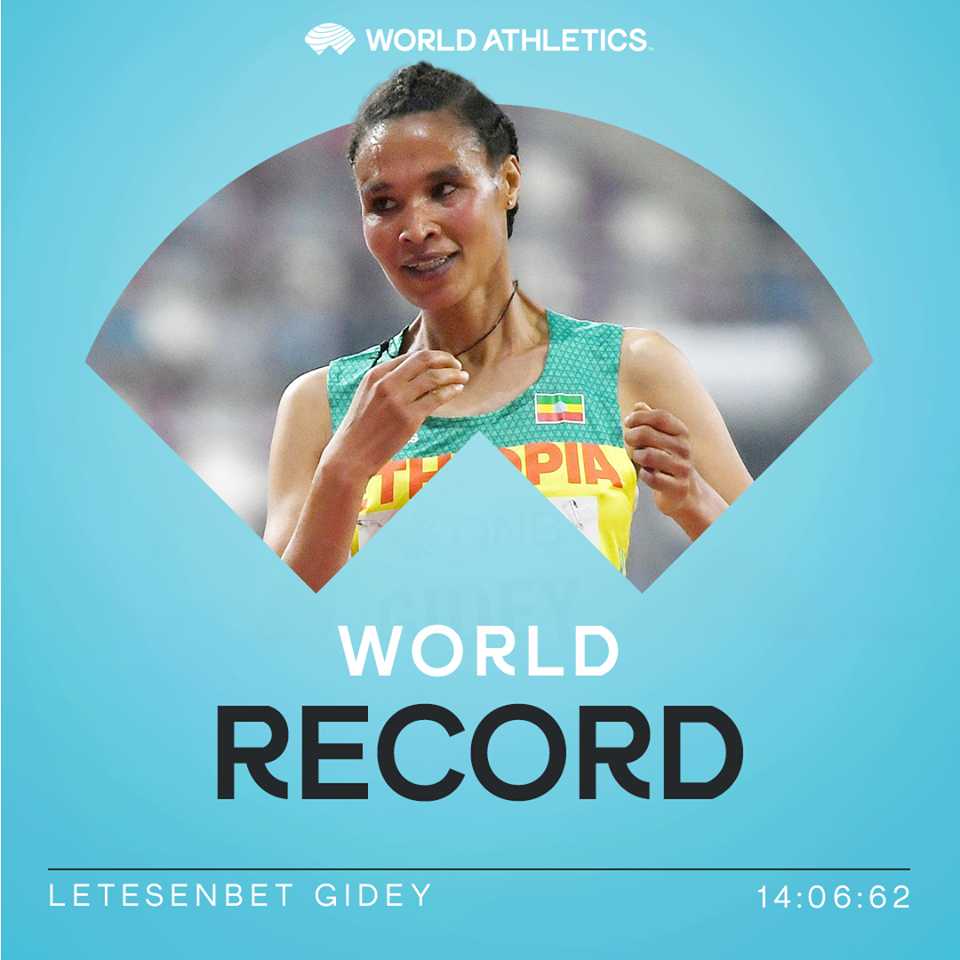 Ethiopian Athlete Gidey smashes women’s 5,000 metres world record