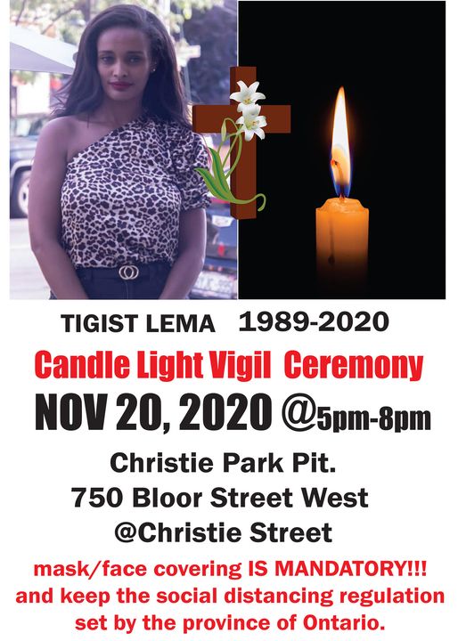 Vigil to Remember Tigist Takele Victim of Stabbing in Toronto