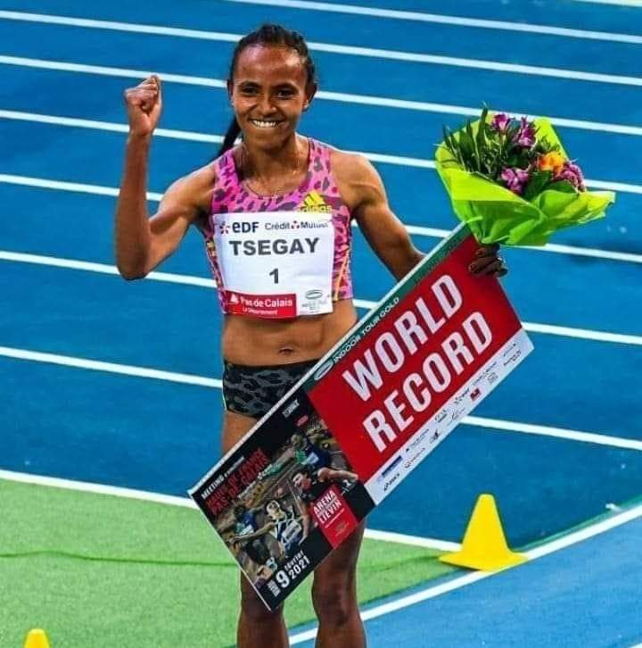 Ethiopia’s Gudaf Tsegay sets new world indoor record in 1,500 m