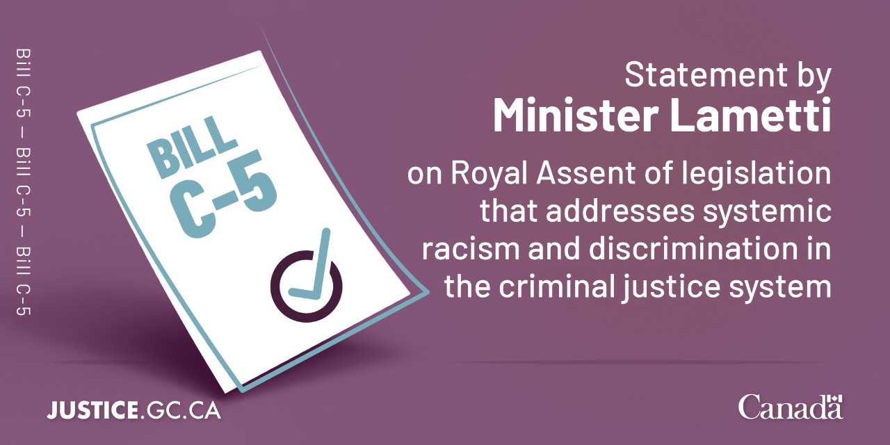 Bill to Reform The Criminal Justice System received Royal Assent